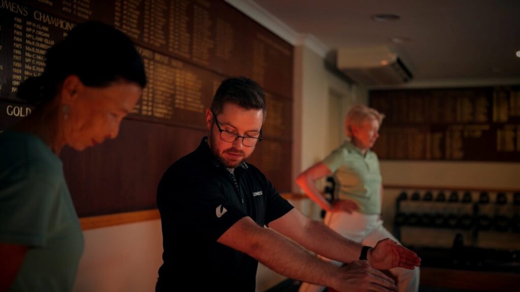 Instructor guiding a small-group fitness class at Links Health & Performance in Cromer